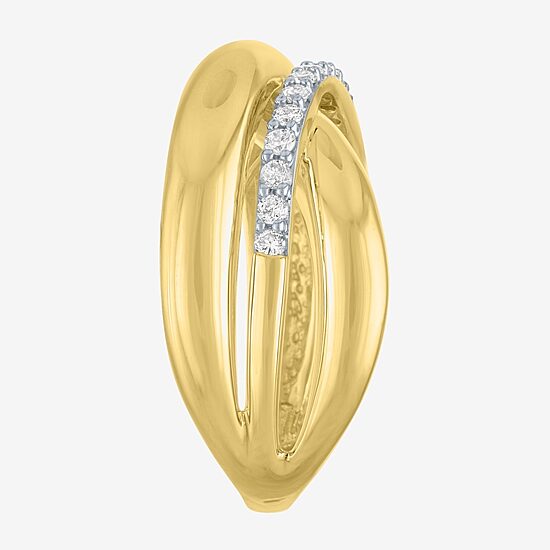 Diamond Addiction (G-H, Si2-I1) Womens 11.5MM 1/4 CT. T.W. Lab Grown White Diamond 10K Gold Round Crossover Band