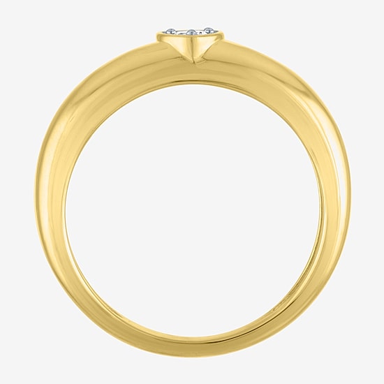 Diamond Addiction Heart (G-H, Si2-I1) Womens 4.5MM 1/10 CT. T.W. Lab Grown White Diamond 10K Gold Heart Band