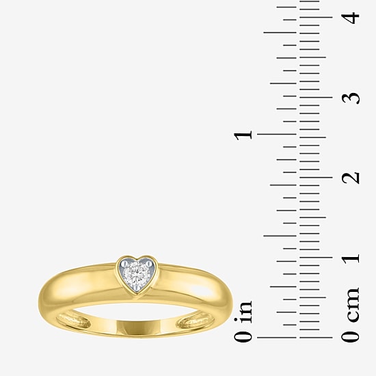 Diamond Addiction Heart (G-H, Si2-I1) Womens 4.5MM 1/10 CT. T.W. Lab Grown White Diamond 10K Gold Heart Band