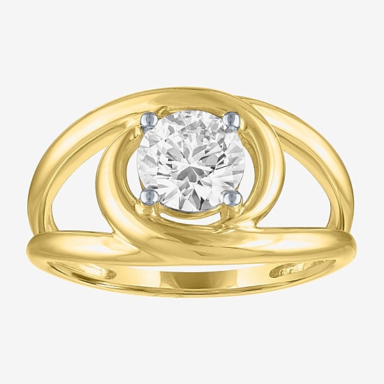 Diamond Addiction (D-E / Vs1-Vs2) Womens 1 CT. T.W. Lab Grown White Diamond 10K Gold Round Cocktail Ring