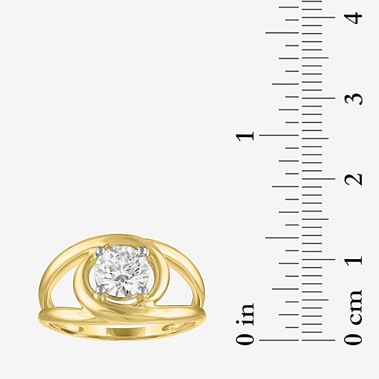 Diamond Addiction (D-E / Vs1-Vs2) Womens 1 CT. T.W. Lab Grown White Diamond 10K Gold Round Cocktail Ring