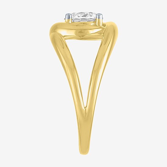 Diamond Addiction (D-E / Vs1-Vs2) Womens 1 CT. T.W. Lab Grown White Diamond 10K Gold Round Cocktail Ring