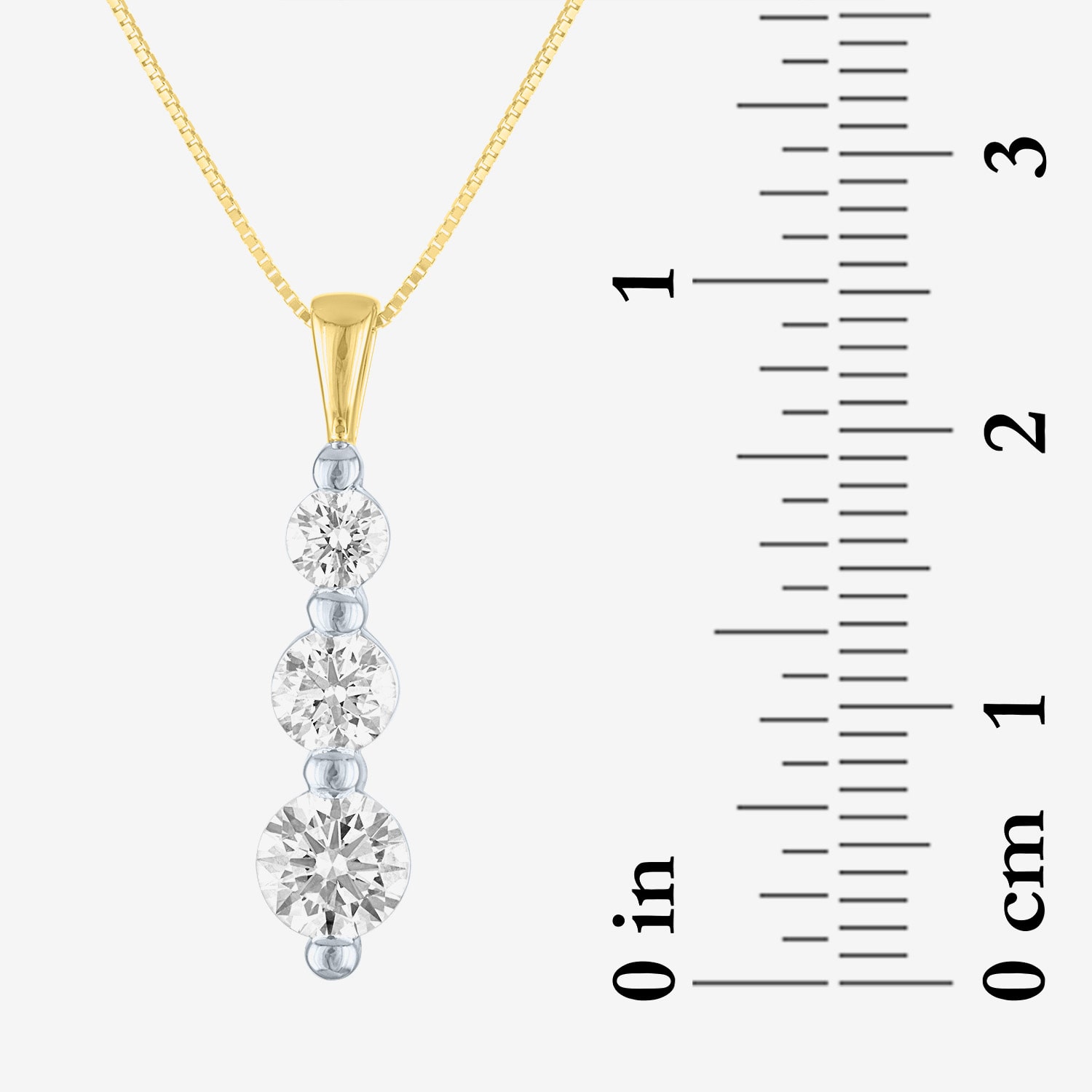 Gh / Si2 I1) Womens 1 CT. T.W. Lab Grown White Diamond 10K Gold Inch Pendant Necklace