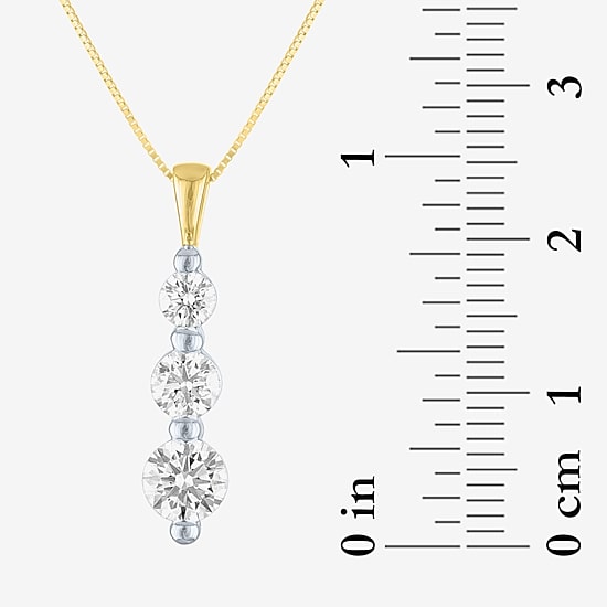 (Gh / Si2 I1) Womens 1 CT. T.W. Lab Grown White Diamond 10K Gold 18 Inch Pendant Necklace