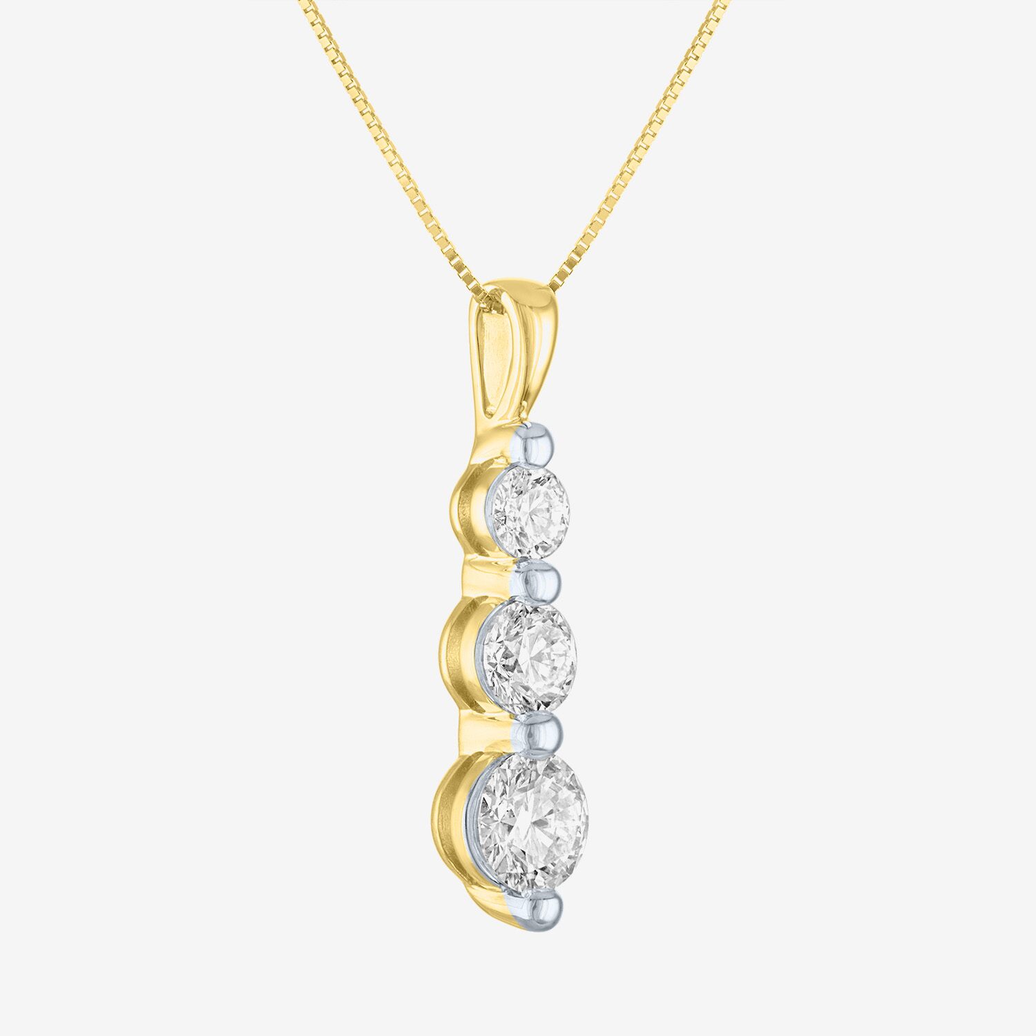 Gh / Si2 I1) Womens 1 CT. T.W. Lab Grown White Diamond 10K Gold Inch Pendant Necklace