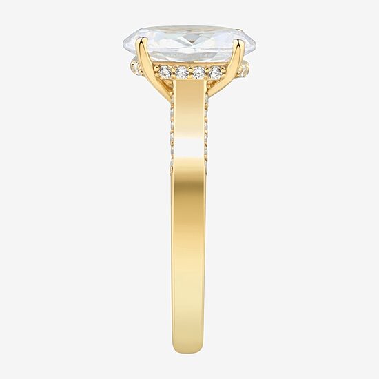 (H-I / Si1-Si2) Womens 2 3/4 CT. T.W. Lab Grown White Diamond 10K Gold Oval Solitaire Engagement Ring