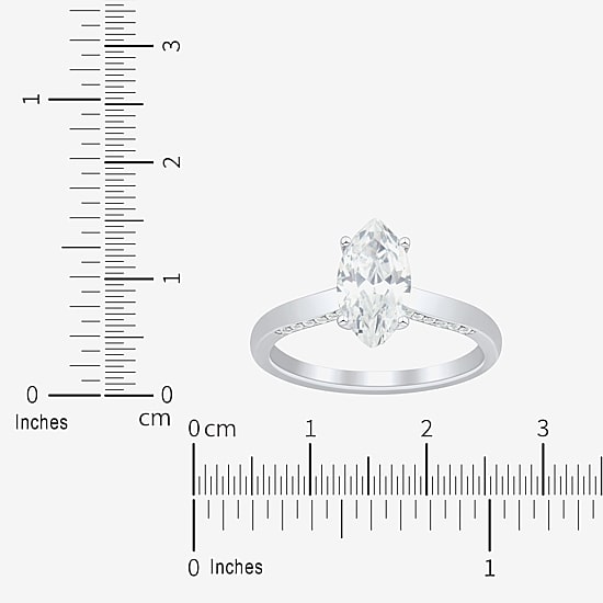 (H-I / Si1-Si2) Womens 1 3/4 CT. T.W. Lab Grown White Diamond 10K Gold Marquise Solitaire Engagement Ring