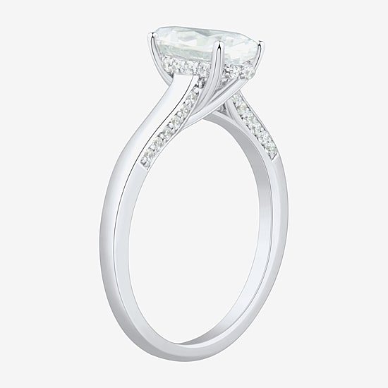 (H-I / Si1-Si2) Womens 1 3/4 CT. T.W. Lab Grown White Diamond 10K Gold Marquise Solitaire Engagement Ring