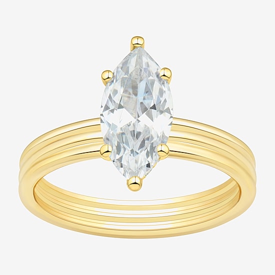 (H-I / Si1-Si2) Womens 1 5/8 CT. T.W. Lab Grown White Diamond 14K Gold Marquise Solitaire Engagement Ring