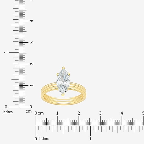(H-I / Si1-Si2) Womens 1 5/8 CT. T.W. Lab Grown White Diamond 14K Gold Marquise Solitaire Engagement Ring