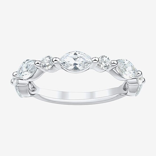 (H-I / Si2) Womens 3.5MM 1 1/2 CT. T.W. Lab Grown White Diamond 10K Gold Wedding Band
