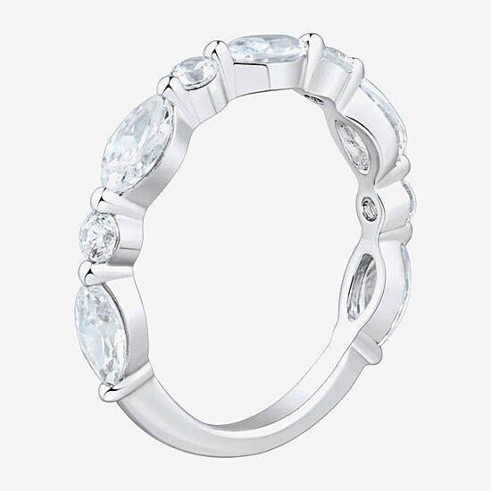 (H-I / Si2) Womens 3.5MM 1 1/2 CT. T.W. Lab Grown White Diamond 10K Gold Wedding Band