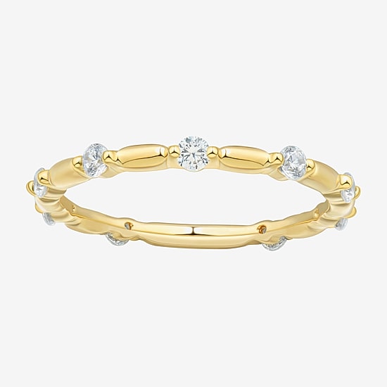 (H-I / Si2) Womens 1/3 CT. T.W. Lab Grown White Diamond 10K Gold Wedding Band