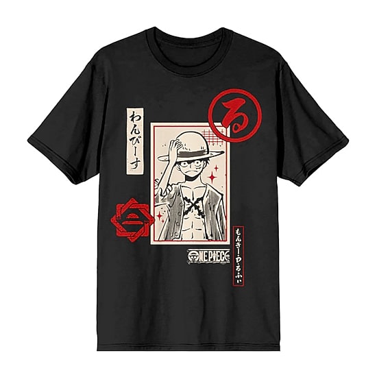 One Piece Mens Crew Neck Short Sleeve Regular Fit Graphic T-Shirt