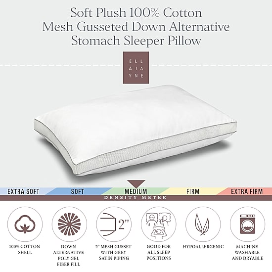 Ella Jayne Viscose from Bamboo Down Alternative Medium Density Bed Pillow