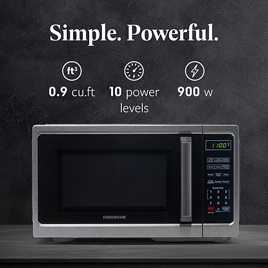 Farberware Classic FM09SS 0.9 Cu. Ft 900-Watt Microwave Oven