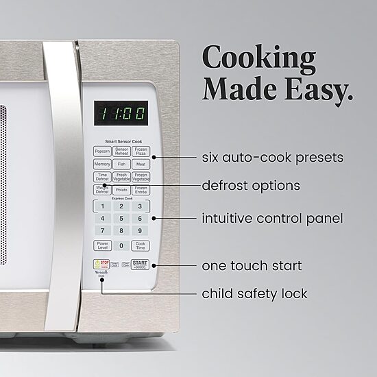 Farberware Professional FMO13AHTPLE 1.3 Cu. Ft 1100-Watt Microwave Oven with Smart Sensor Cooking
