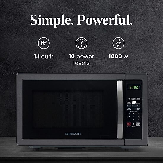 Farberware Classic FMO11AHTBSB 1.1 Cu. Ft 1000-Watt Microwave Oven