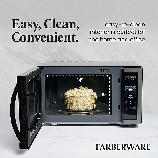 Farberware Classic FMO11AHTBSB 1.1 Cu. Ft 1000-Watt Microwave Oven