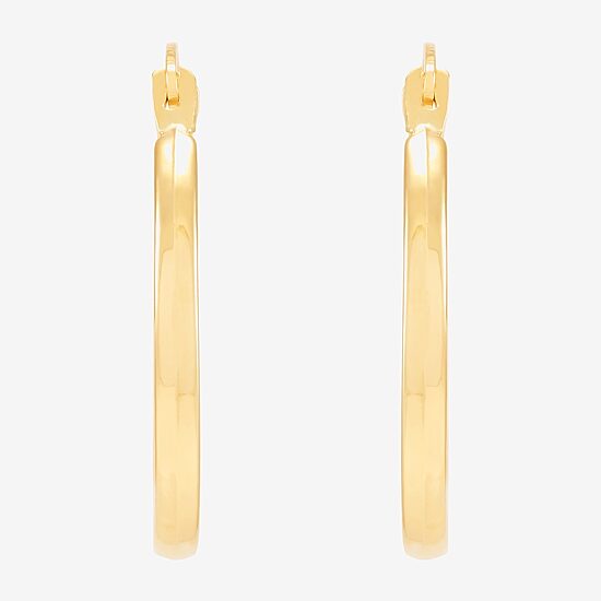 Womens 14K Gold 18mm Round Hoop Earrings
