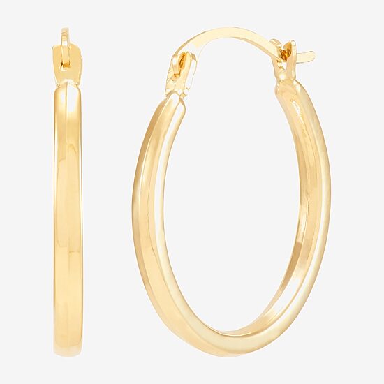 Womens 14K Gold 18mm Round Hoop Earrings