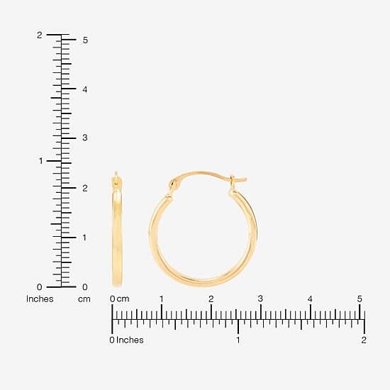 Womens 14K Gold 18mm Round Hoop Earrings