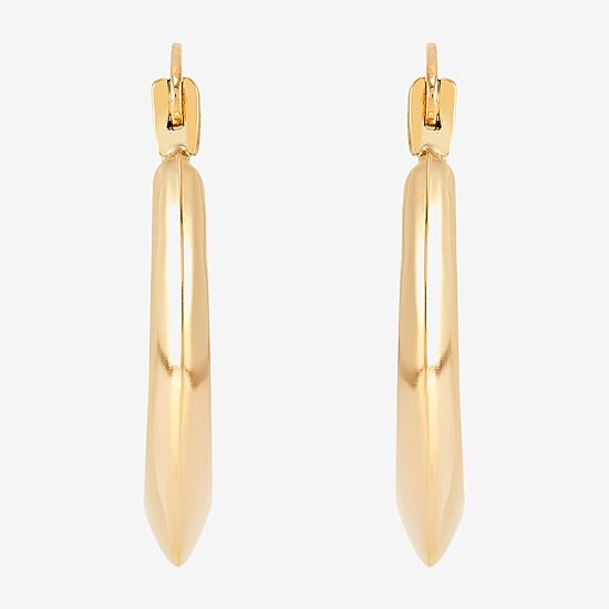 Womens 14K Gold 17.3mm Round Hoop Earrings