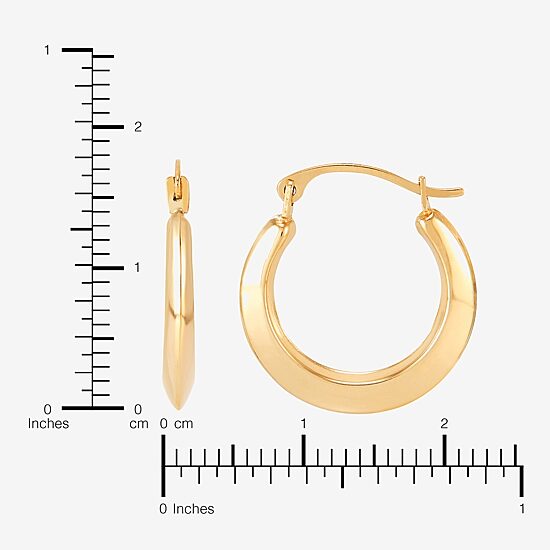 Womens 14K Gold 17.3mm Round Hoop Earrings