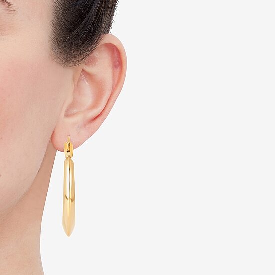 Womens 14K Gold 17.3mm Round Hoop Earrings