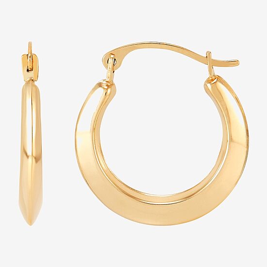 Womens 14K Gold 17.3mm Round Hoop Earrings