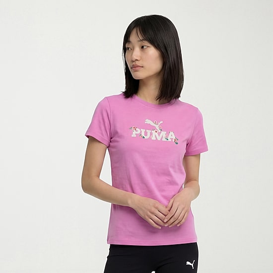 PUMA Womens Crew Neck Short Sleeve Regular Fit Graphic T-Shirt