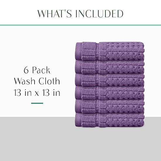 Home Weavers Inc Willow Collection 100% Cotton Zero Twist 6-pc. Quick Dry Washcloth