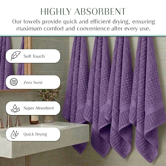 Home Weavers Inc Willow Collection 100% Cotton Zero Twist 6-pc. Quick Dry Washcloth