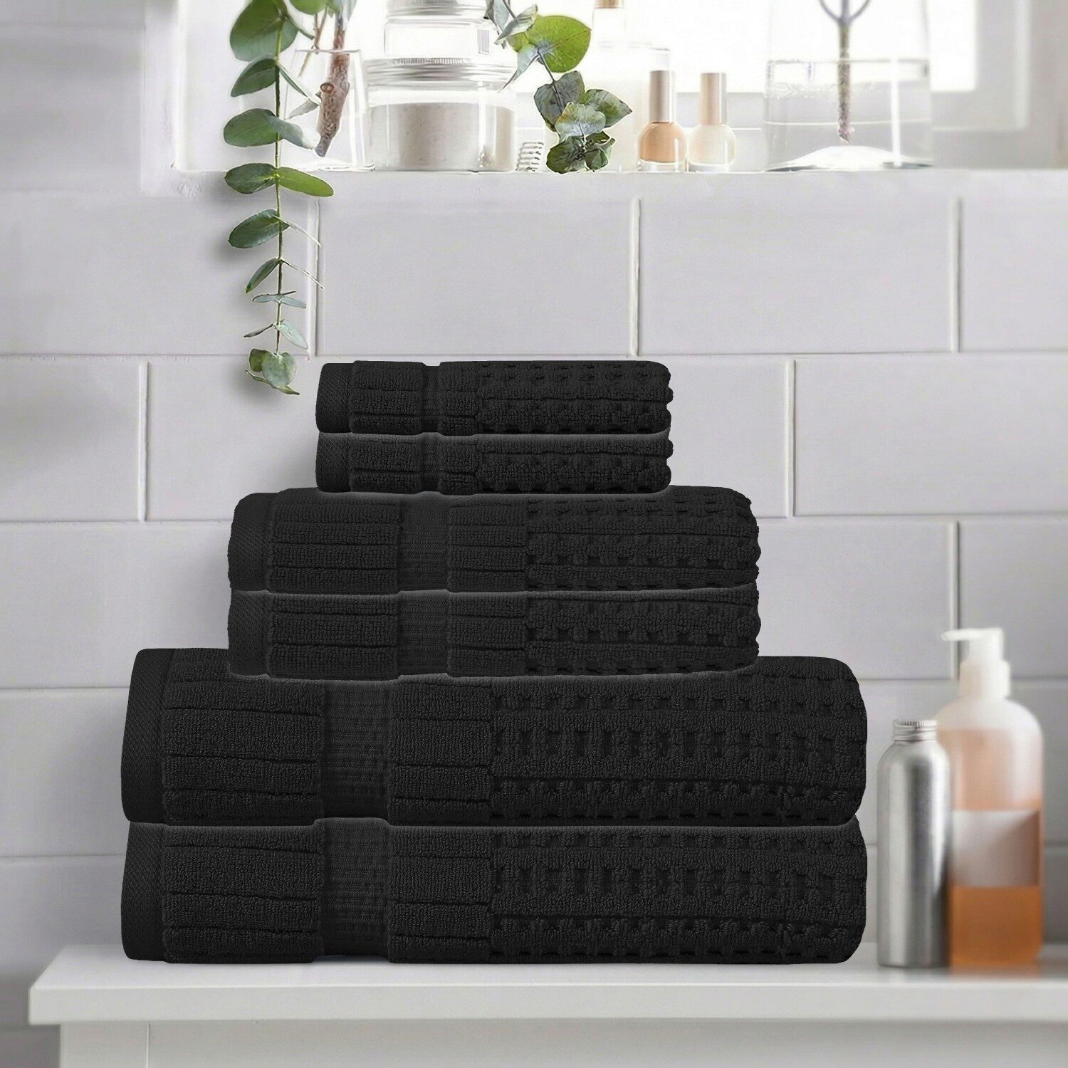 Home Weavers Inc Willow Collection 100% Cotton Zero Twist Super Absorbent -pc. Quick Dry Bath Towel Set