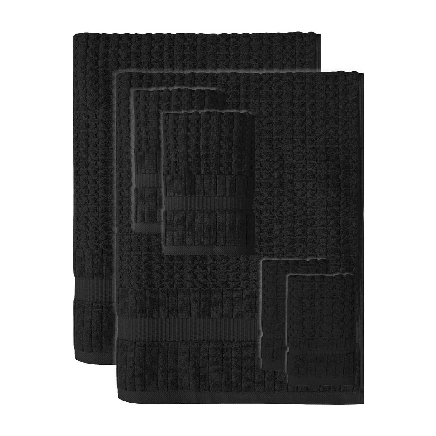 Home Weavers Inc Willow Collection 100% Cotton Zero Twist Super Absorbent -pc. Quick Dry Bath Towel Set