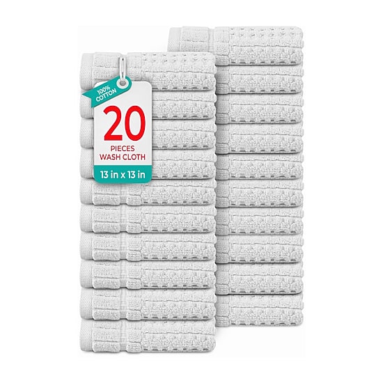 Home Weavers Inc Willow Collection 100% Cotton Zero Twist 20-pc. Quick Dry Washcloth