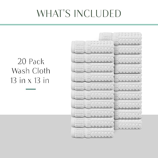 Home Weavers Inc Willow Collection 100% Cotton Zero Twist 20-pc. Quick Dry Washcloth