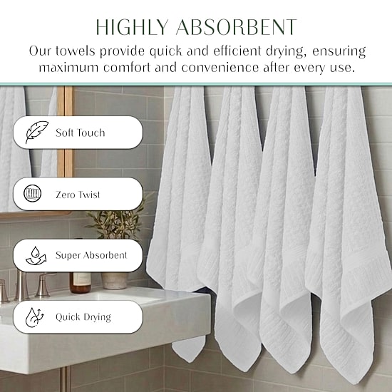 Home Weavers Inc Willow Collection 100% Cotton Zero Twist 20-pc. Quick Dry Washcloth