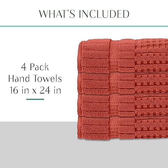 Home Weavers Inc Willow Collection 100% Cotton Zero Twist 4-pc. Hand Towel