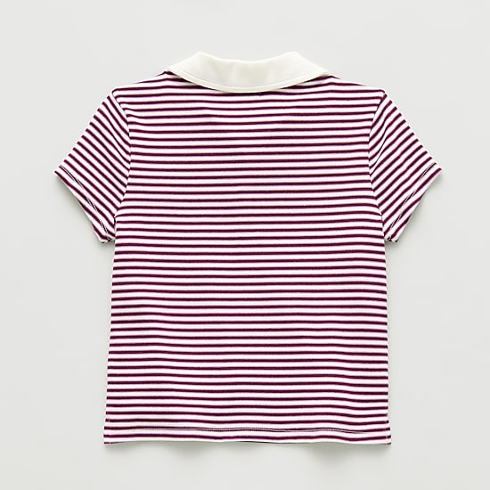 Eyeshadow Big Kid Girls Short Sleeve Regular Fit Polo Shirt