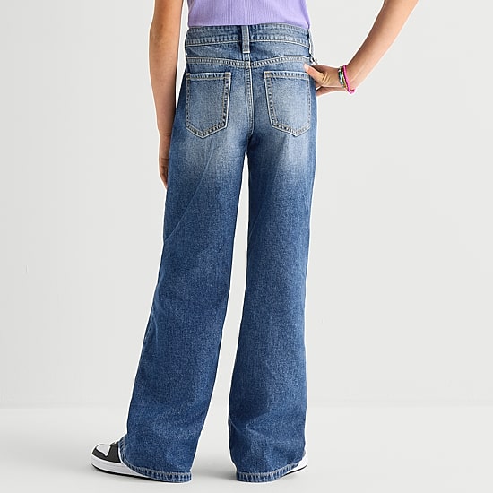 Thereabouts Little & Big Kid Girls Adjustable Waist Baggy Fit Jean