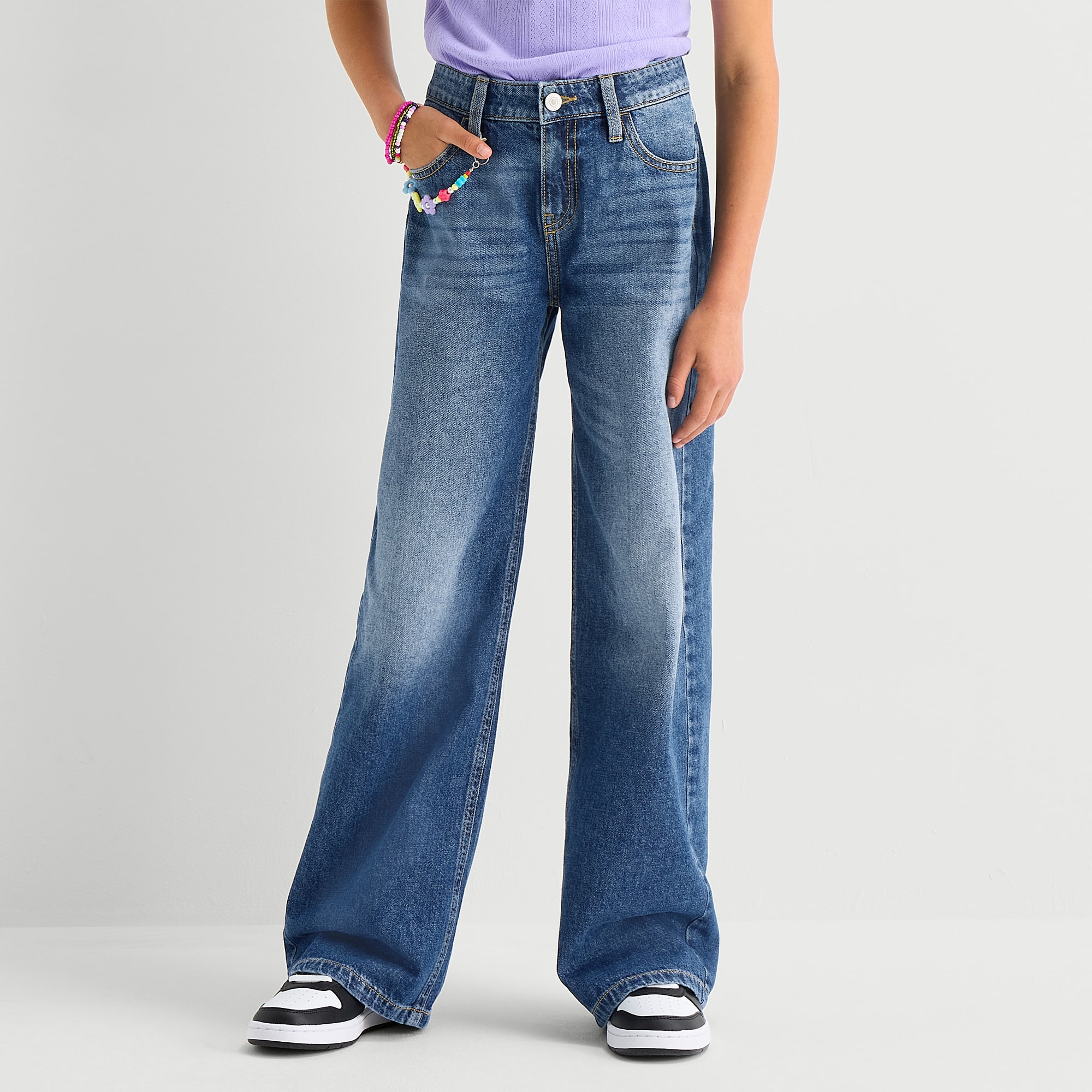 Thereabouts Little & Big Kid Girls Adjustable Waist Baggy Fit Jean