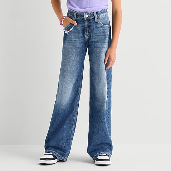 Thereabouts Little & Big Kid Girls Adjustable Waist Baggy Fit Jean
