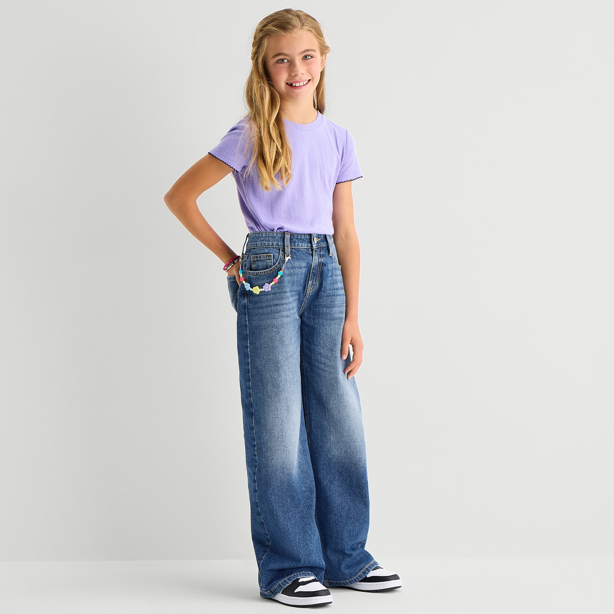 Thereabouts Little & Big Kid Girls Adjustable Waist Baggy Fit Jean