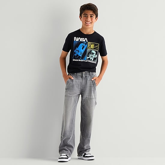 Thereabouts Little & Big Kid Boys Adjustable Waist Workwear Loose Fit Jean