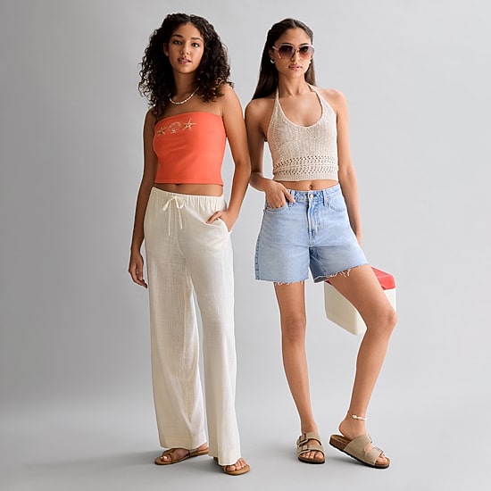Arizona Womens Juniors Straight Low Rise Drawstring Pant