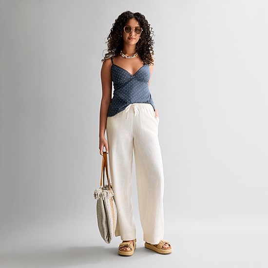 Arizona Womens Juniors Straight Low Rise Drawstring Pant