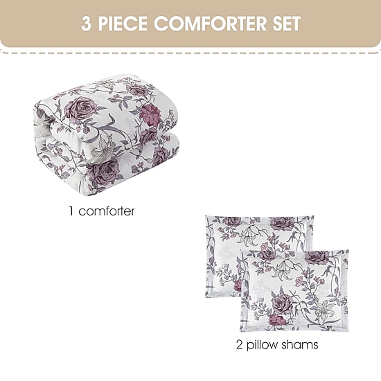 Stratford Park Rina Floral Easy Care Comforter Set