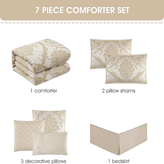 Stratford Park Melinda Floral 7-pc. Easy Care Comforter Set