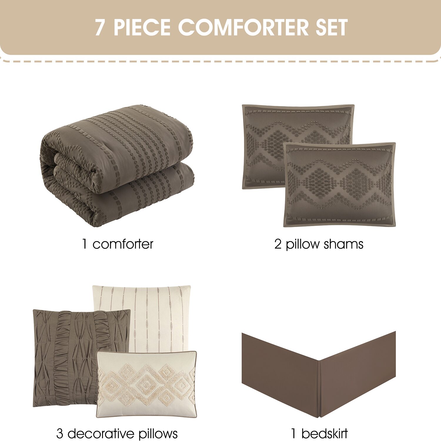 Stratford Park Whitney Geometric 7-pc. Easy Care Comforter Set